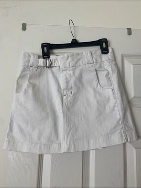 7 For All Mankind White Mini Skirt